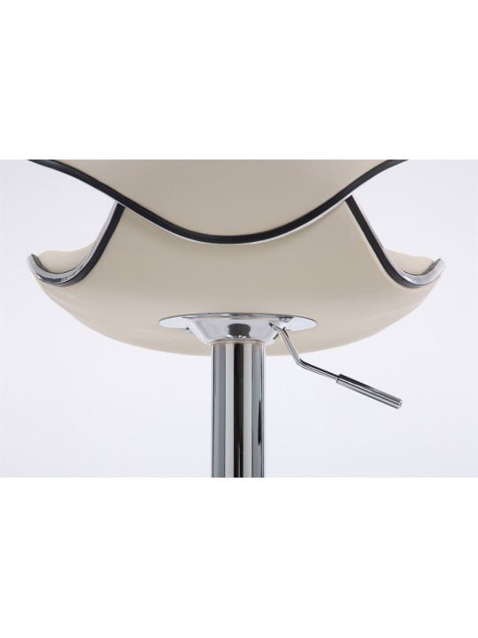 Lot de 2 tabourets de bar Las Vegas V2 simili cuir chromé, crème