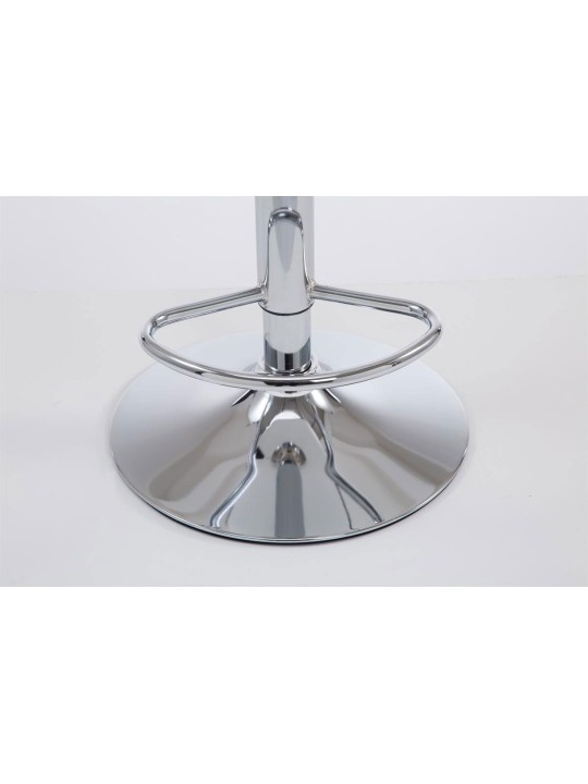 Lot de 2 tabourets de bar Las Vegas V2 simili cuir chromé, crème