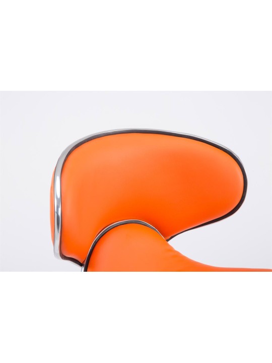 Lot de 2 tabourets de bar Las Vegas V2 simili cuir chromé, orange