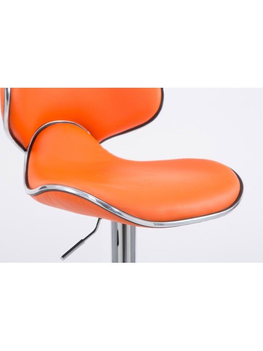 Lot de 2 tabourets de bar Las Vegas V2 simili cuir chromé, orange