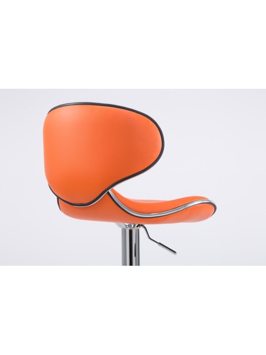 Lot de 2 tabourets de bar Las Vegas V2 simili cuir chromé, orange