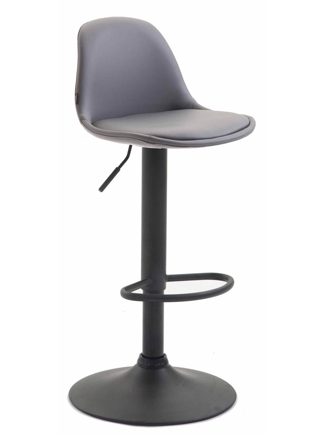 Tabouret de bar Kiel entièrement rembourré en simili cuir, gris