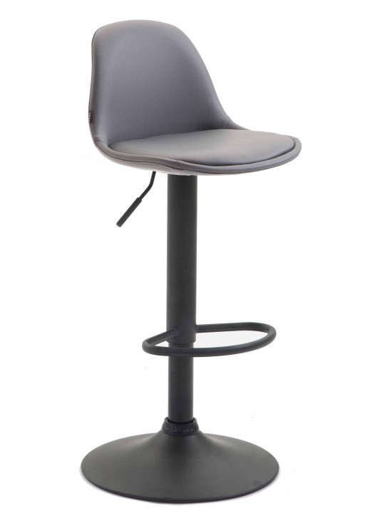 Tabouret de bar Kiel entièrement rembourré en simili cuir, gris