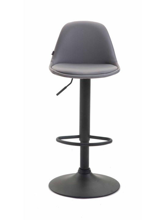 Tabouret de bar Kiel entièrement rembourré en simili cuir, gris
