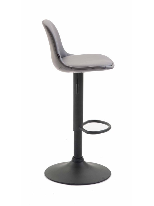 Tabouret de bar Kiel entièrement rembourré en simili cuir, gris