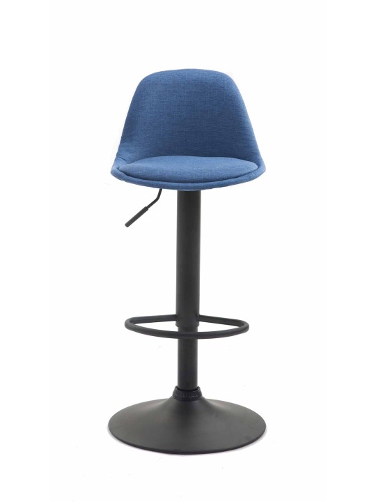 Tabouret de bar Kiel tissu, bleu