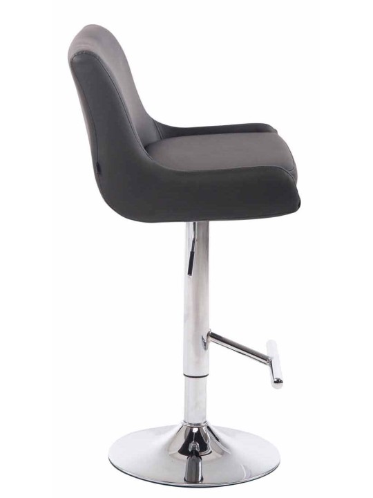 Lot de 2 Tabourets de Bar Club Simili Cuir Chrome, gris