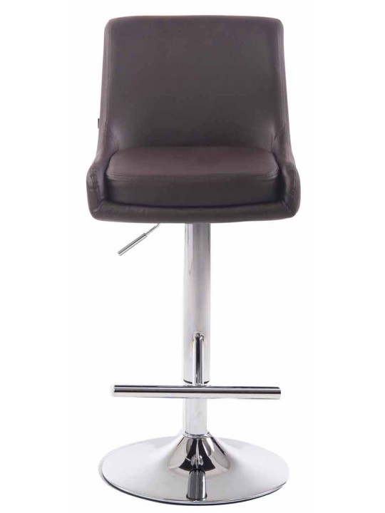 Lot de 2 Tabourets de Bar Club Simili Cuir Chrome, brun