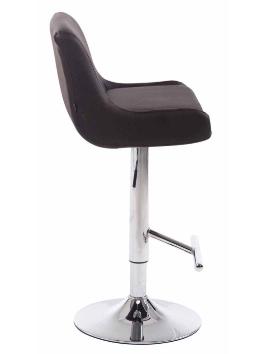 Lot de 2 Tabourets de Bar Club Simili Cuir Chrome, brun