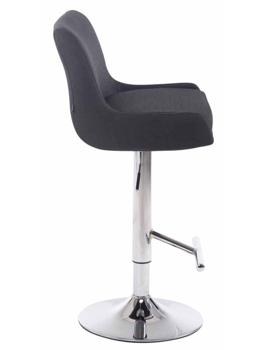 Lot de 2 Tabourets de Bar Club Tissu Chrome, noir Lot de 2 Tabourets de Bar Club Tissu Chrome, noir