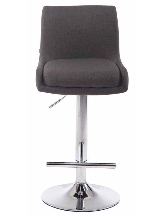 Lot de 2 Tabourets de Bar Club Tissu Chrome, gris foncé Lot de 2 Tabourets de Bar Club Tissu Chrome, gris foncé