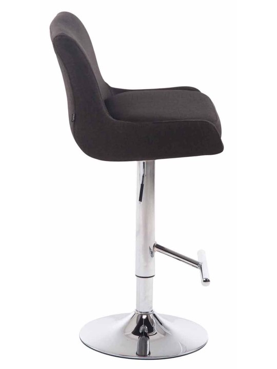 Lot de 2 Tabourets de Bar Club Tissu Chrome, gris foncé Lot de 2 Tabourets de Bar Club Tissu Chrome, gris foncé