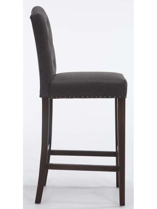 Lot de 2 tabourets de bar Louise tissu antique, gris foncé Lot de 2 tabourets de bar Louise tissu antique, gris foncé