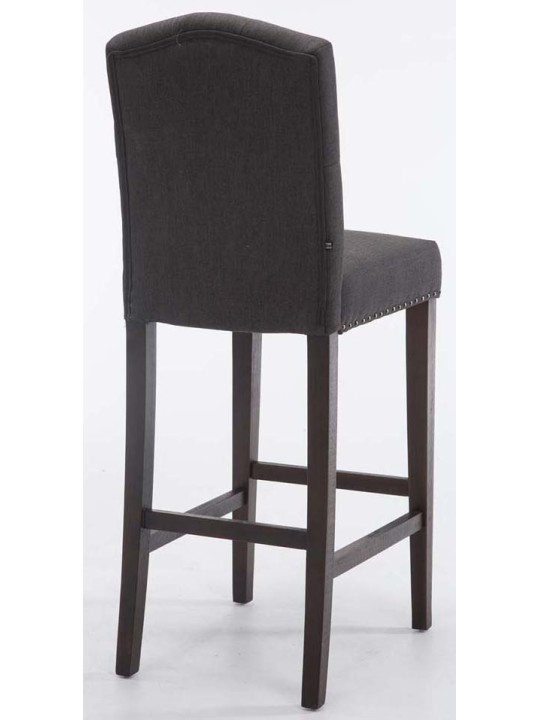 Lot de 2 tabourets de bar Louise tissu antique, gris foncé Lot de 2 tabourets de bar Louise tissu antique, gris foncé