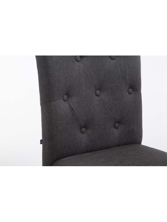 Lot de 2 tabourets de bar Louise tissu antique, gris foncé Lot de 2 tabourets de bar Louise tissu antique, gris foncé