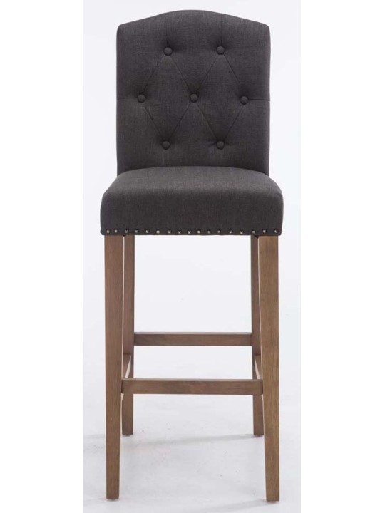 Lot de 2 tabourets de bar Louise tissu antique-clair, gris foncé Lot de 2 tabourets de bar Louise tissu antique-clair, gris foncé