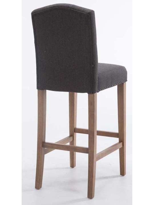 Lot de 2 tabourets de bar Louise tissu antique-clair, gris foncé Lot de 2 tabourets de bar Louise tissu antique-clair, gris foncé