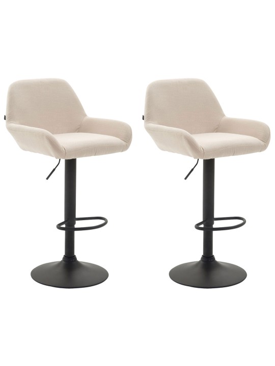 Lot de 2 tabourets de bar Braga tissu, crème Lot de 2 tabourets de bar Braga tissu, crème