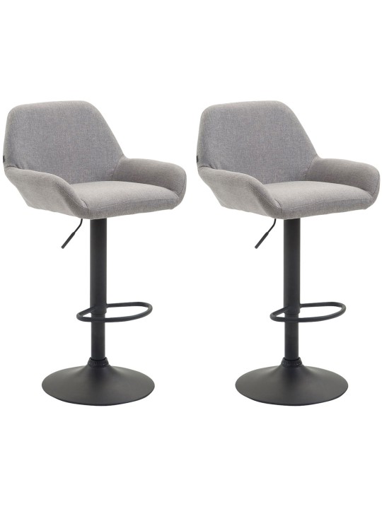 Lot de 2 tabourets de bar Braga tissu, gris Lot de 2 tabourets de bar Braga tissu, gris