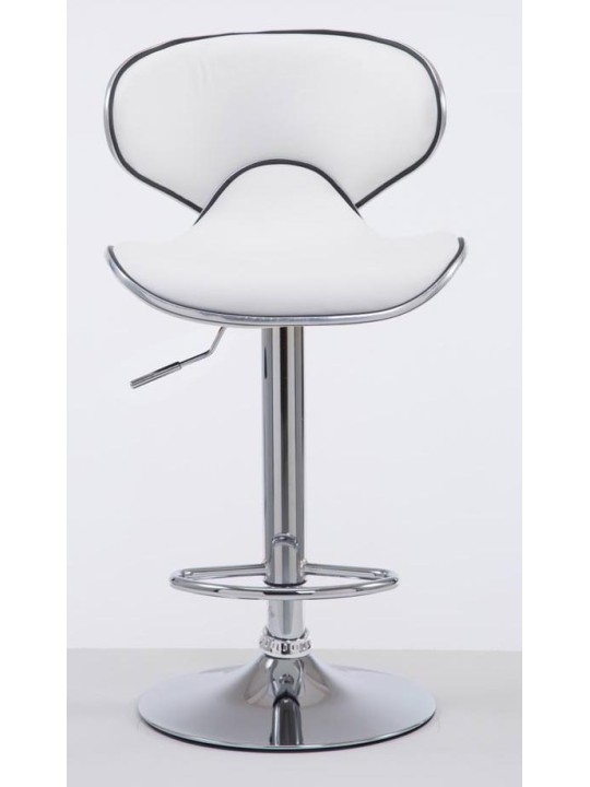 Lot de 2 tabourets de bar Las Vegas V2 simili cuir chromé, blanc