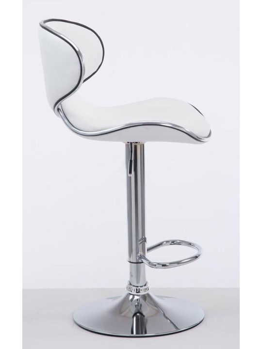 Lot de 2 tabourets de bar Las Vegas V2 simili cuir chromé, blanc