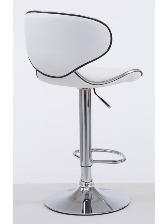 Lot de 2 tabourets de bar Las Vegas V2 simili cuir chromé, blanc