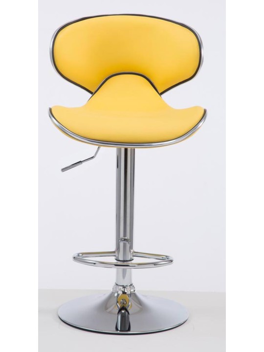 Lot de 2 tabourets de bar Las Vegas V2 simili cuir chromé, jaune