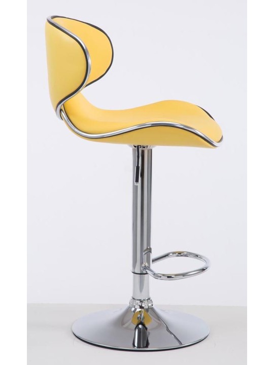 Lot de 2 tabourets de bar Las Vegas V2 simili cuir chromé, jaune