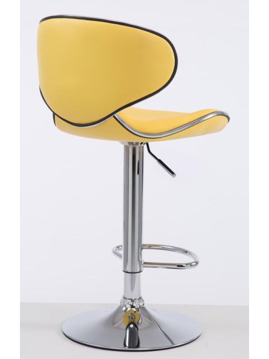 Lot de 2 tabourets de bar Las Vegas V2 simili cuir chromé, jaune