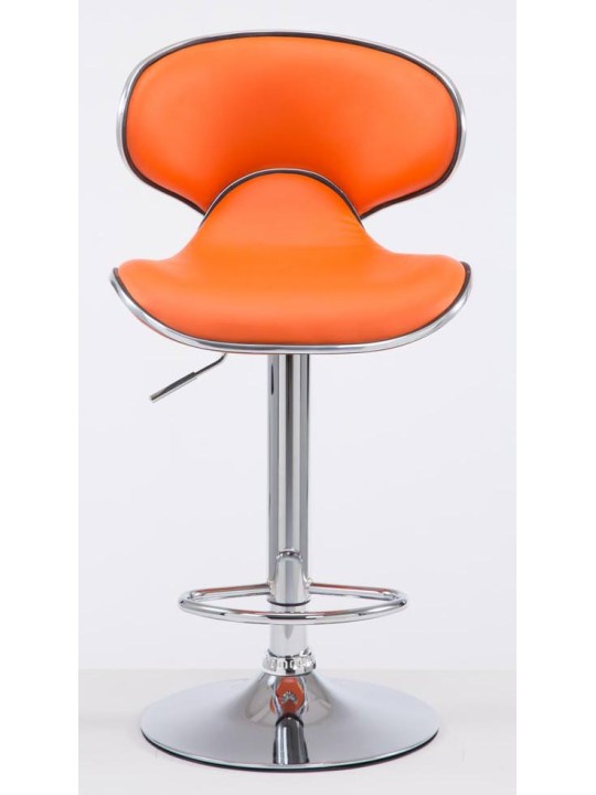 Lot de 2 tabourets de bar Las Vegas V2 simili cuir chromé, orange