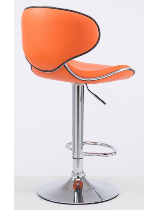 Lot de 2 tabourets de bar Las Vegas V2 simili cuir chromé, orange
