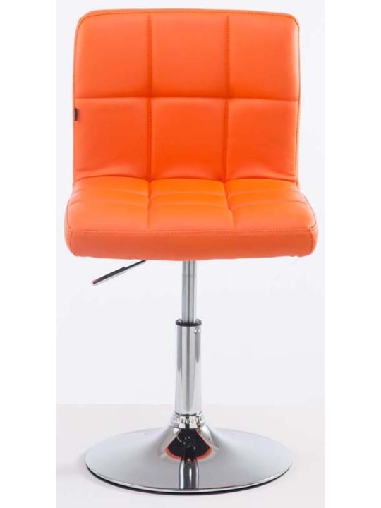 Lot de 2 tabourets de bar Palma V2 simili cuir, orange