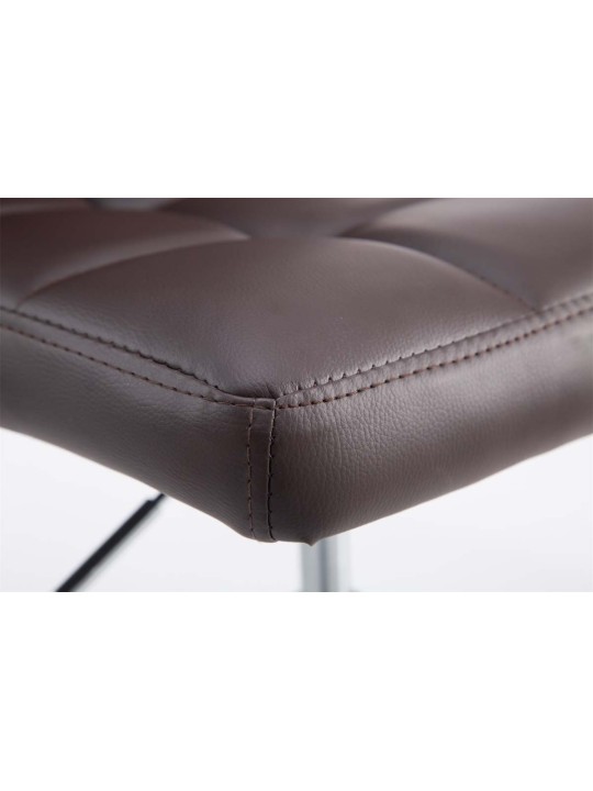 Lot de 2 tabourets de bar Palma V2 simili cuir, brun