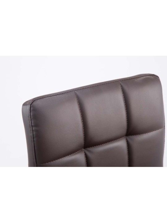 Lot de 2 tabourets de bar Palma V2 simili cuir, brun