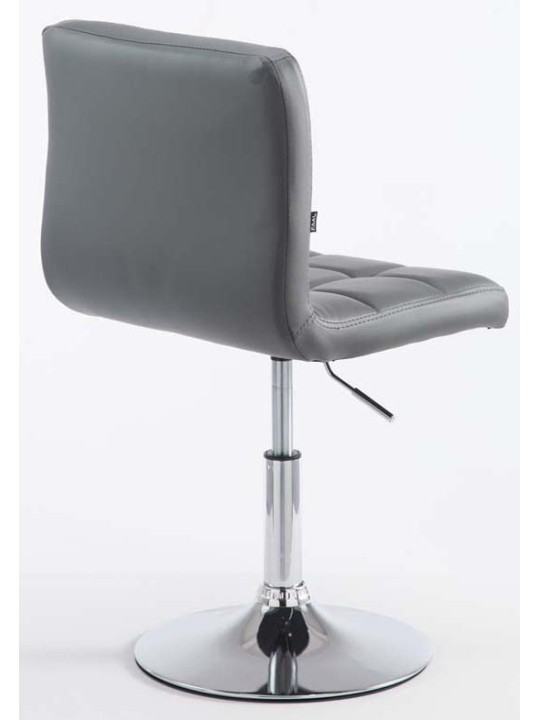 Lot de 2 tabourets de bar Palma V2 simili cuir, gris