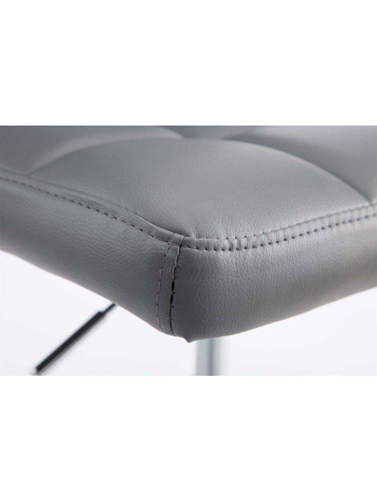 Lot de 2 tabourets de bar Palma V2 simili cuir, gris