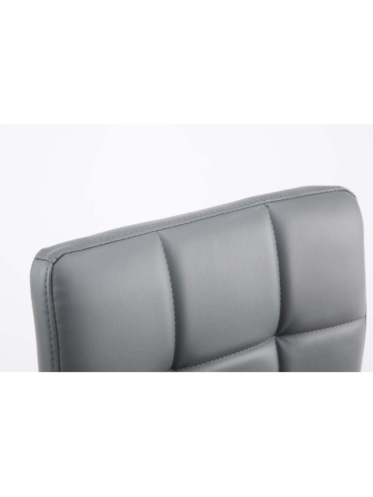 Lot de 2 tabourets de bar Palma V2 simili cuir, gris