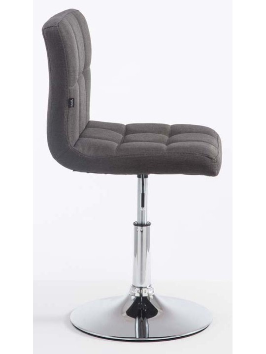 Lot de 2 tabourets de bar Palma V2 tissu, gris foncé