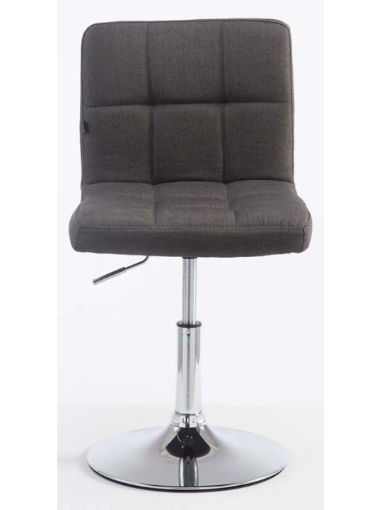 Lot de 2 tabourets de bar Palma V2 tissu, gris foncé