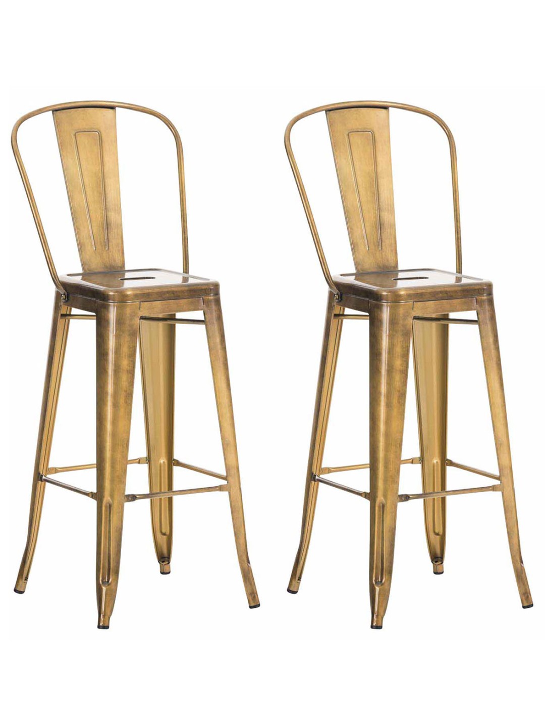 Lot de 2 tabourets de bar Aiden, or