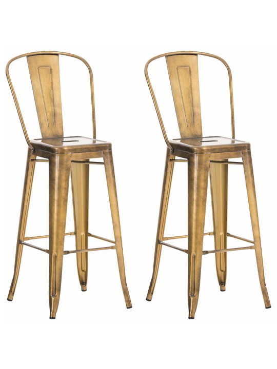 Lot de 2 tabourets de bar Aiden, or