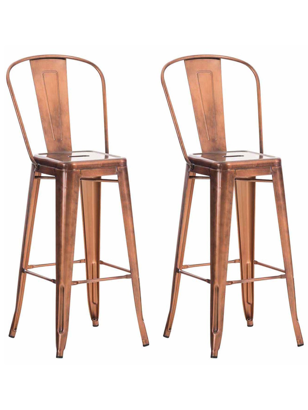 Lot de 2 tabourets de bar Aiden, cuivre