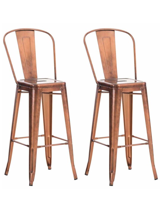 Lot de 2 tabourets de bar Aiden, cuivre
