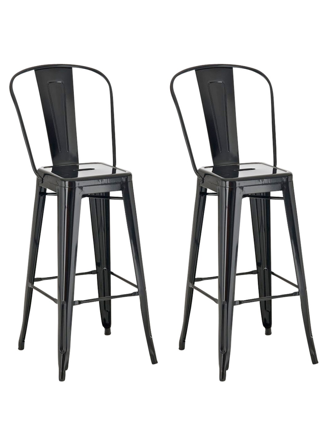 Lot de 2 tabourets de bar Aiden, noir