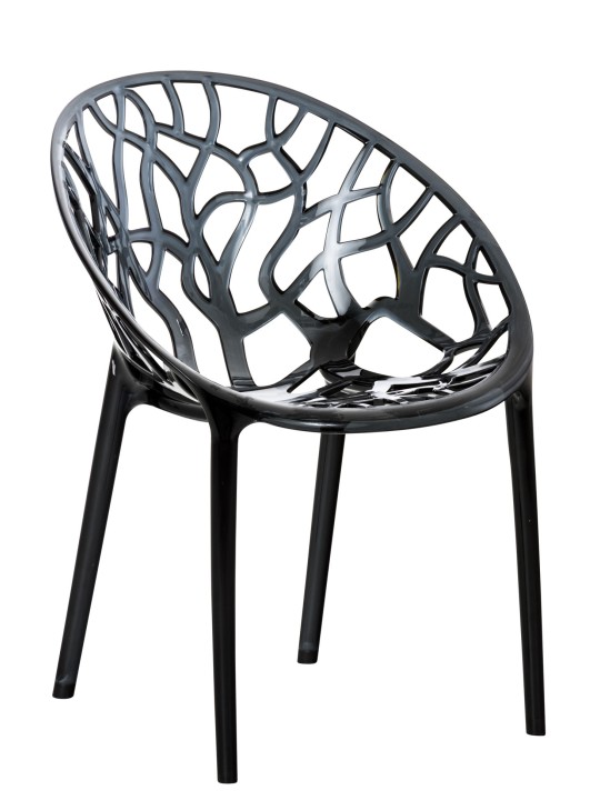 Chaise empilable CRYSTAL, noir