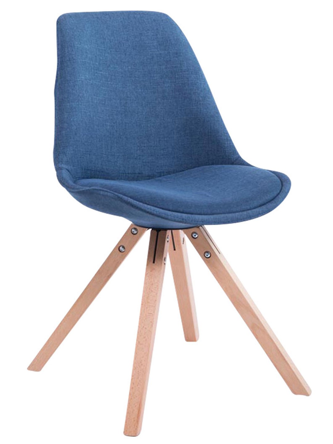 Chaise visiteur Toulouse tissu Natura Square, bleu