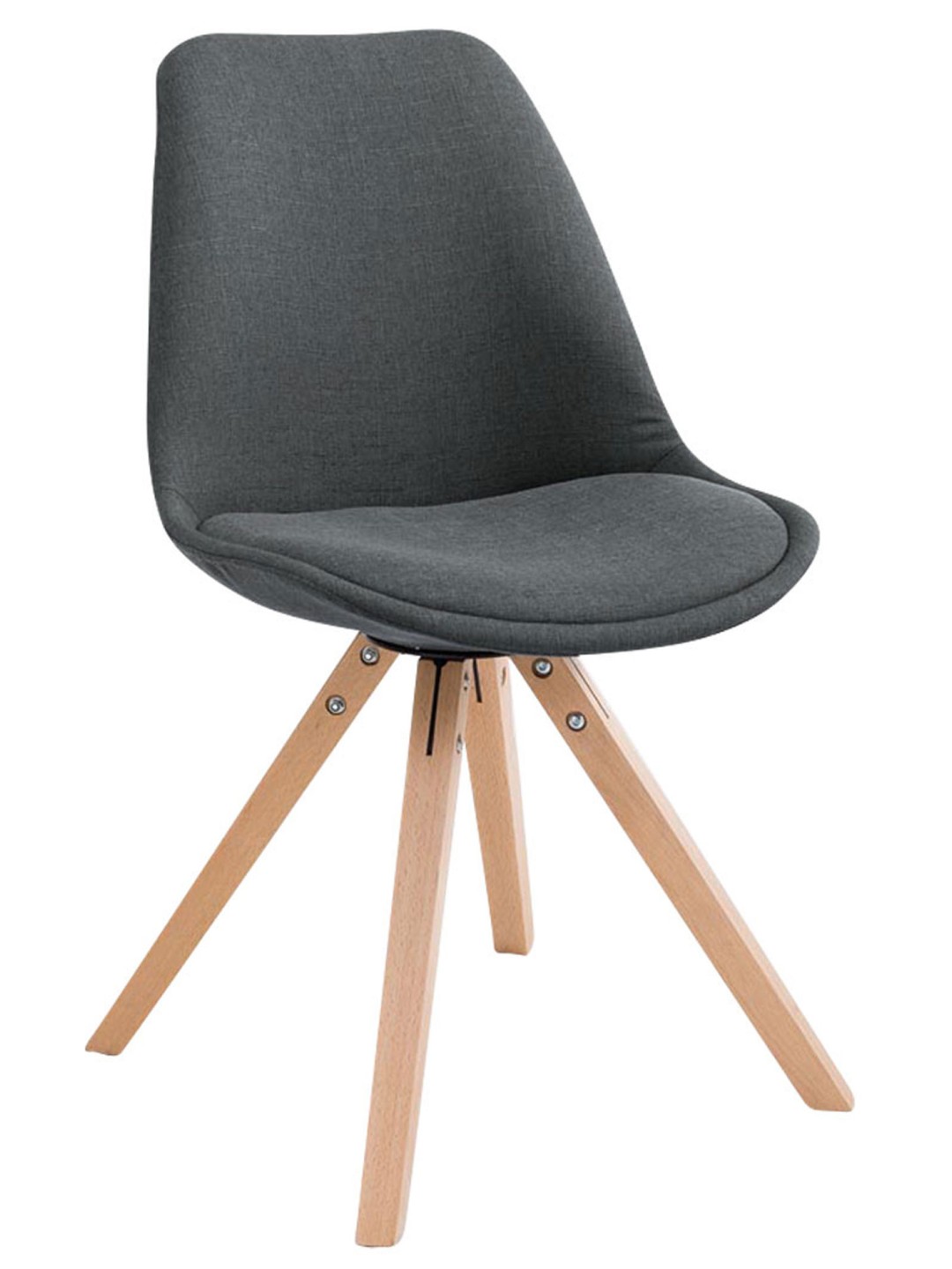 Chaise visiteur Toulouse tissu Natura Square, gris foncé