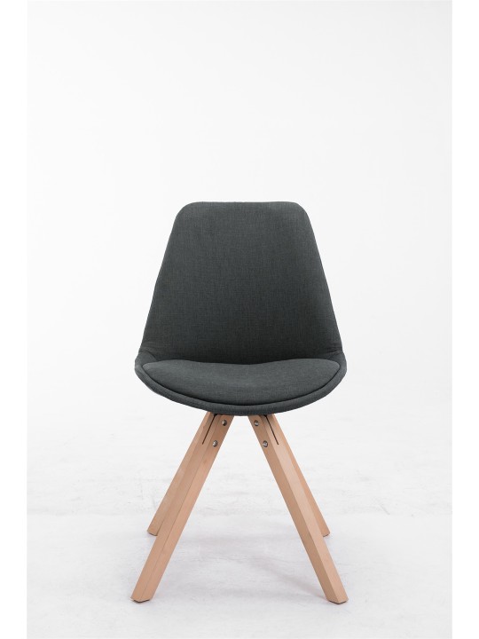 Chaise visiteur Toulouse tissu Natura Square, gris foncé