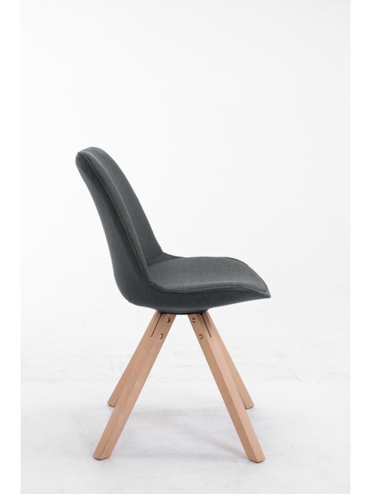 Chaise visiteur Toulouse tissu Natura Square, gris foncé