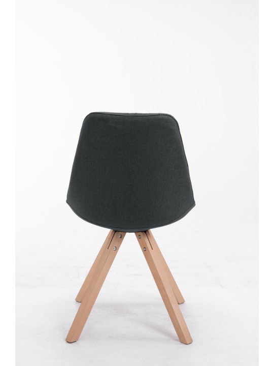 Chaise visiteur Toulouse tissu Natura Square, gris foncé